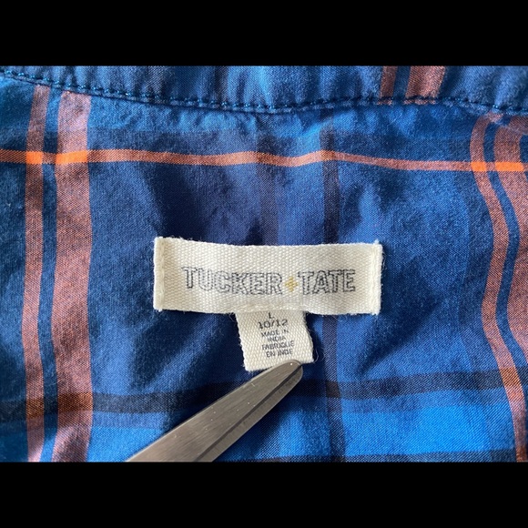 Tucker + Tate Boys Blue Plaid Shirt - Picture 4 of 6